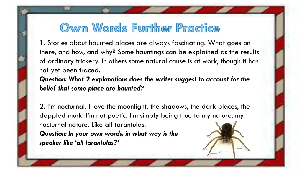 own words further practice 1 stories about