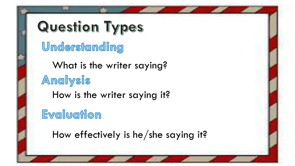 question types understanding