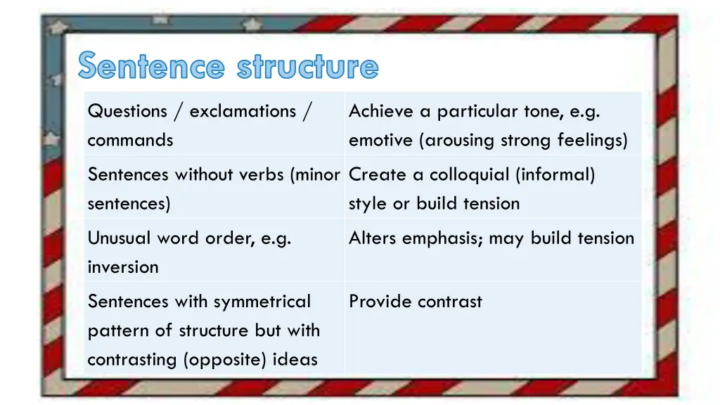 sentence structure 1