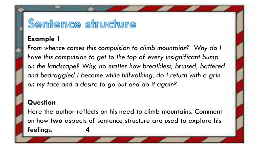 sentence structure example 1 from whence comes