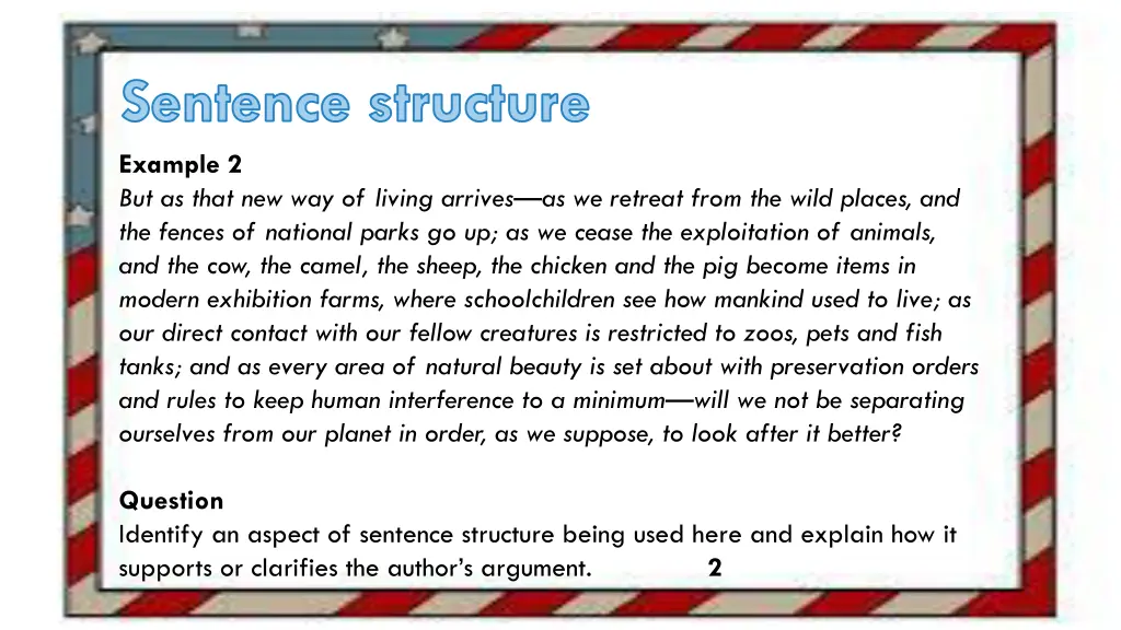 sentence structure example 2 but as that