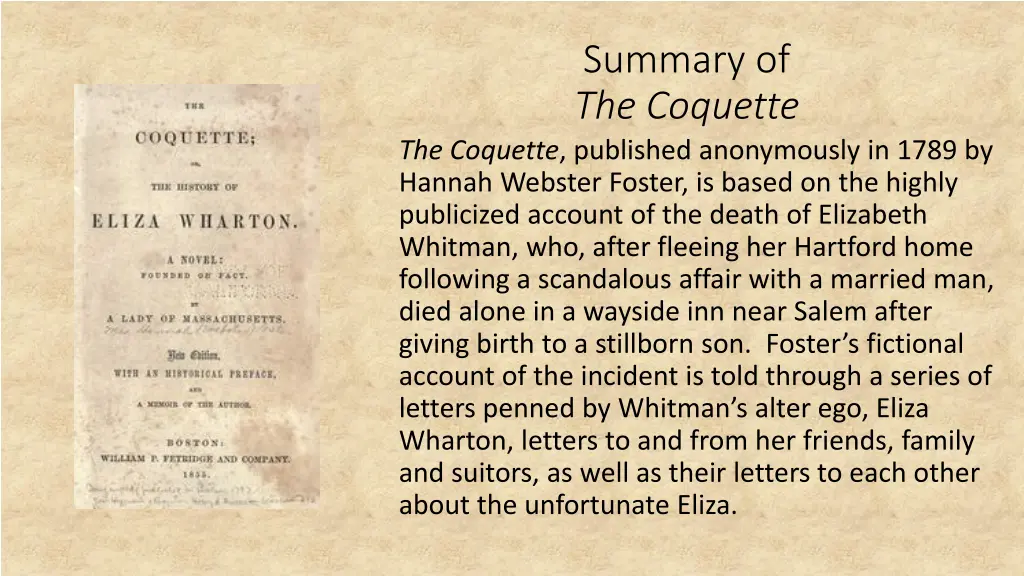 summary of the coquette