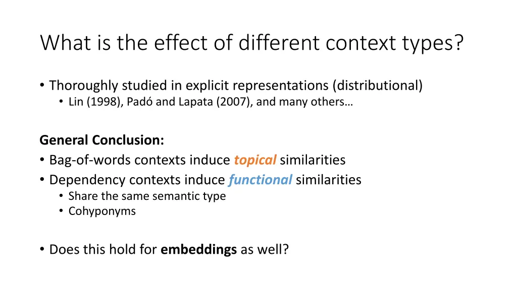 what is the effect of different context types 1