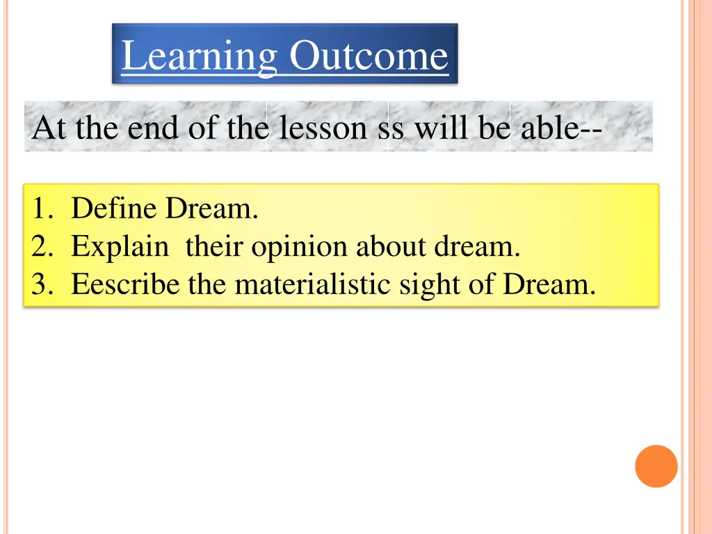 learning outcome