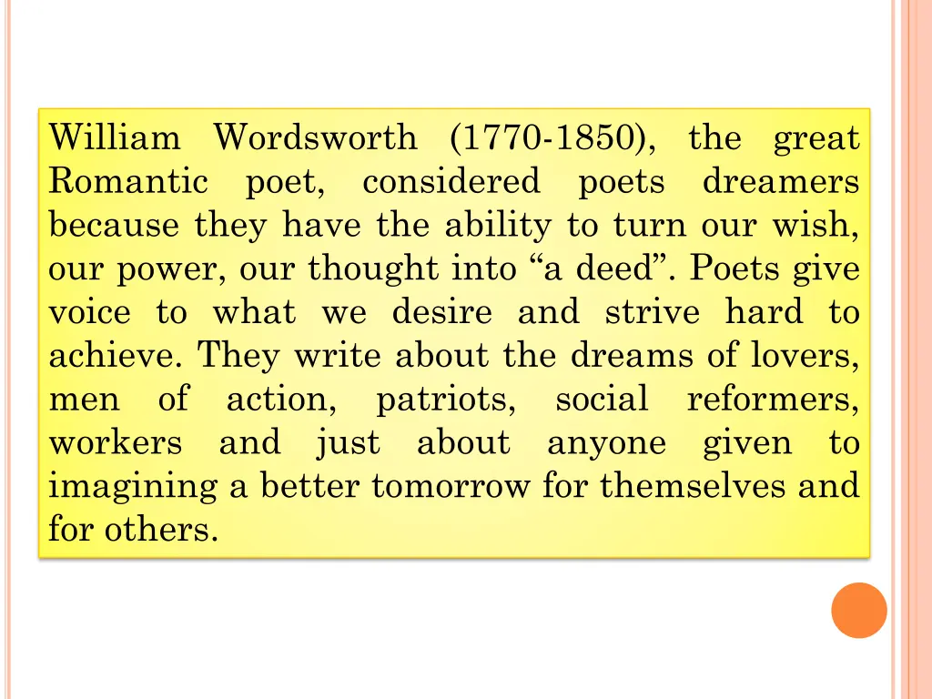 william wordsworth 1770 1850 the great romantic