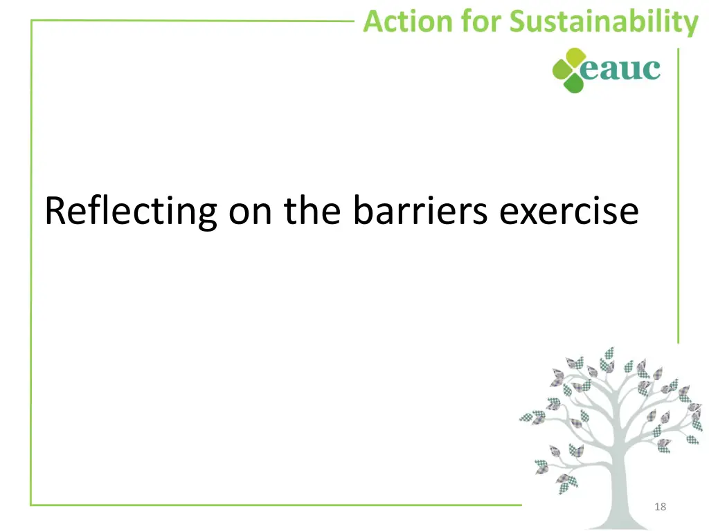 reflecting on the barriers exercise