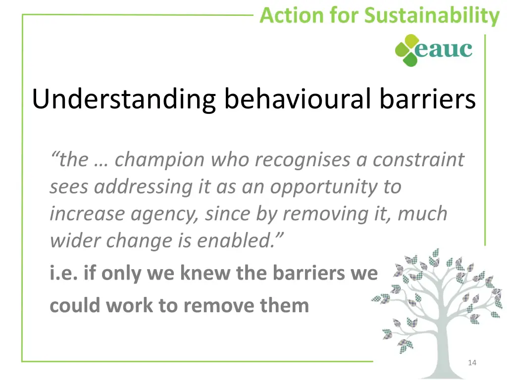 understanding behavioural barriers