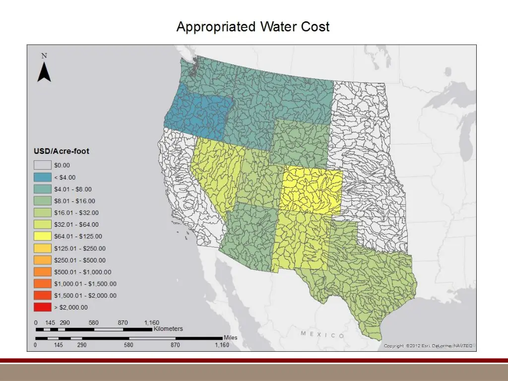 appropriated water cost