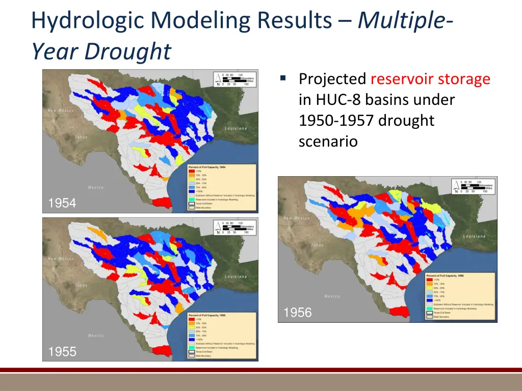 hydrologic modeling results multiple year drought