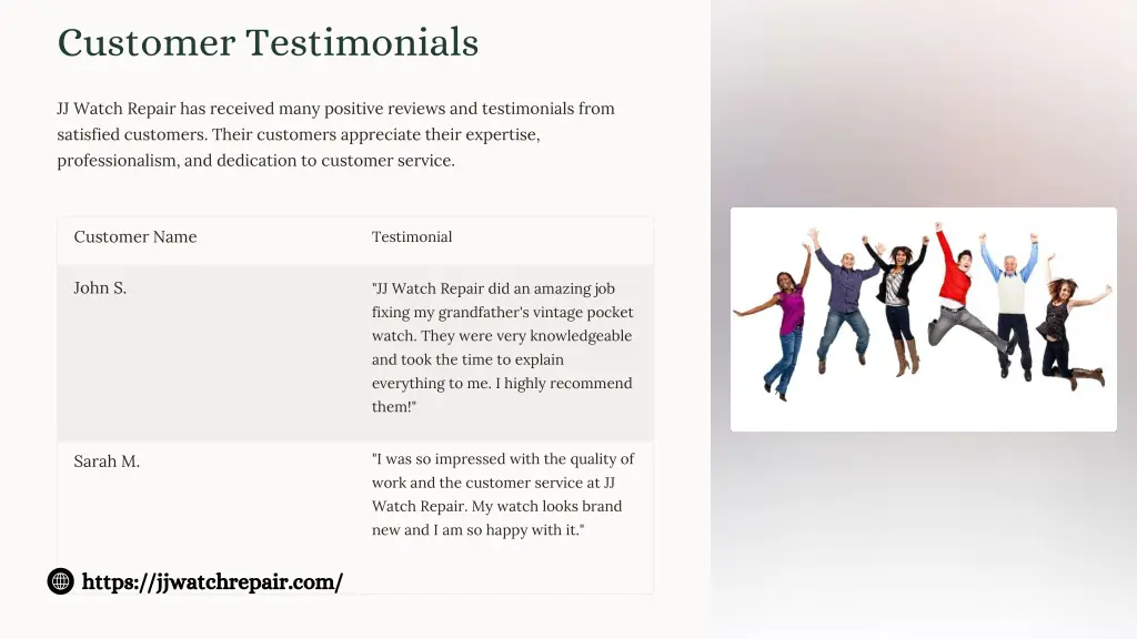 customer testimonials