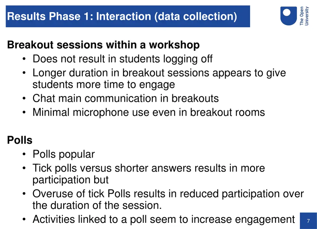 results phase 1 interaction data collection