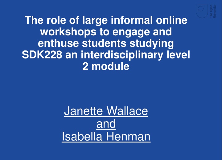 the role of large informal online workshops