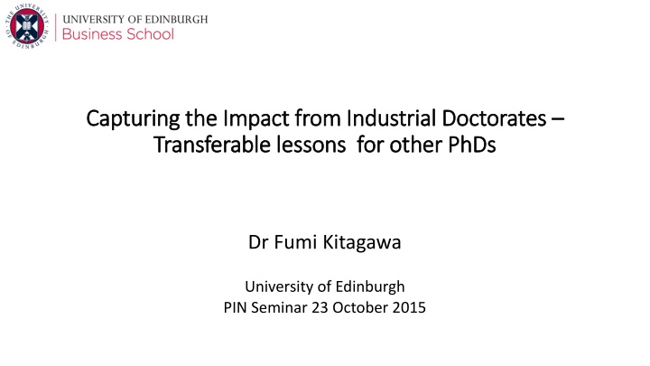 capturing the impact from industrial doctorates