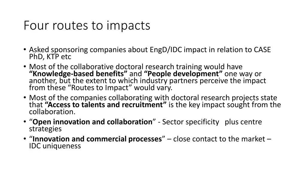 four routes to impacts 1