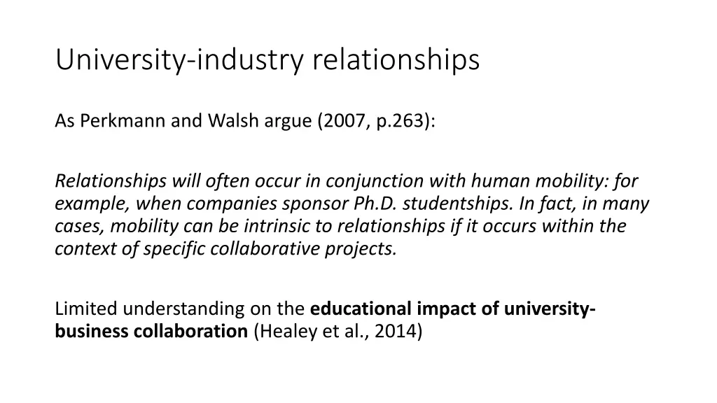 university industry relationships