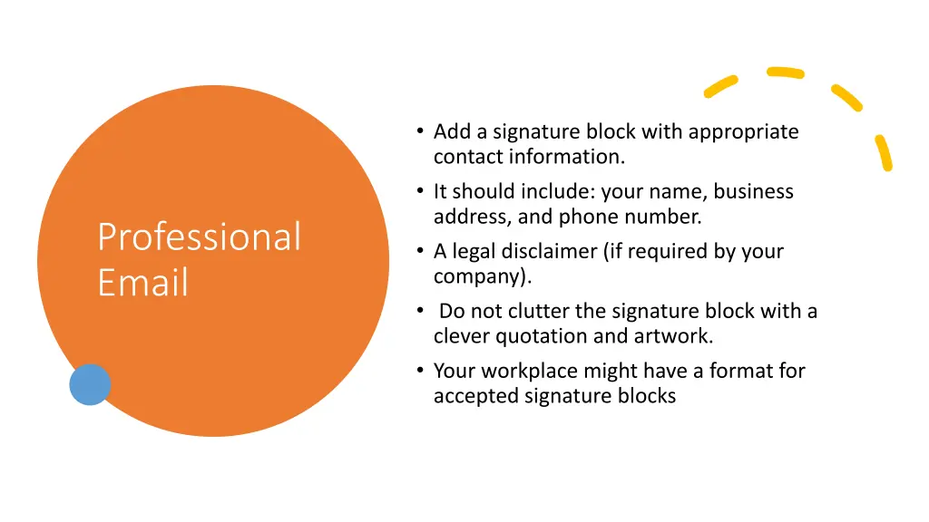 add a signature block with appropriate contact