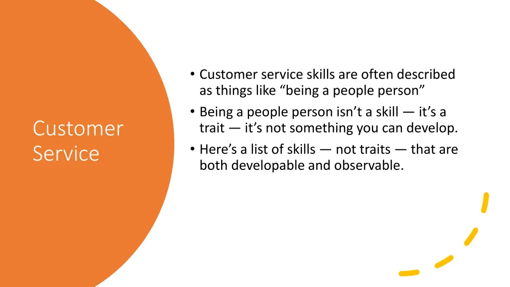 customer service skills are often described