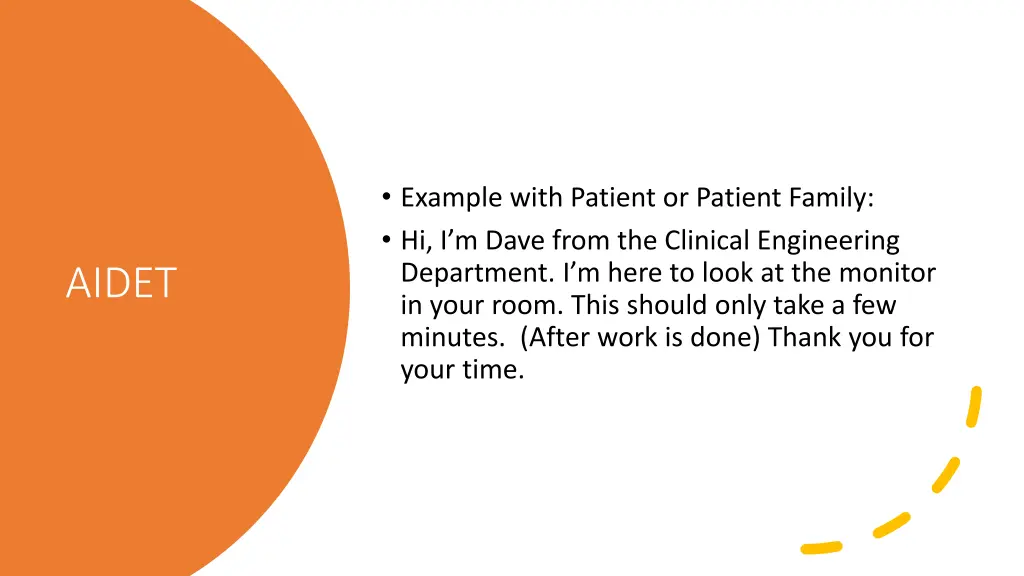 example with patient or patient family