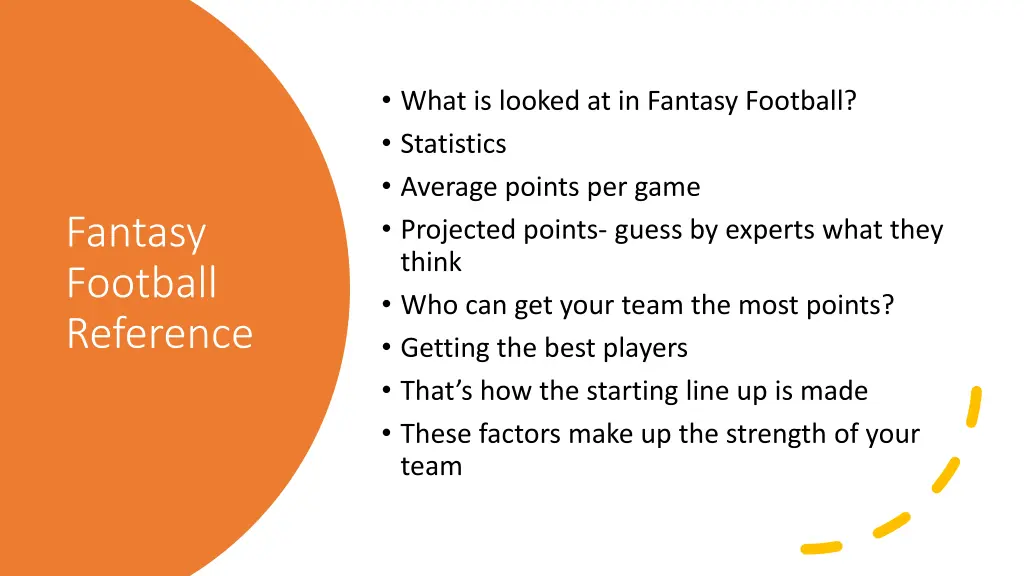 what is looked at in fantasy football statistics