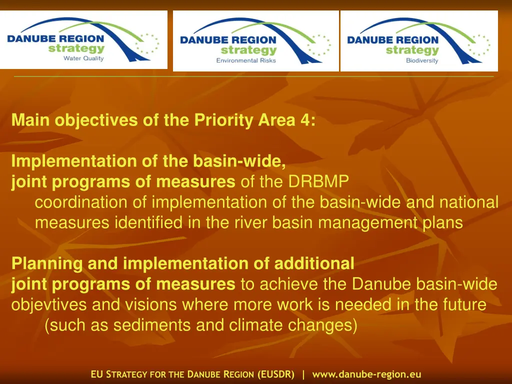 main objectives of the priority area 4