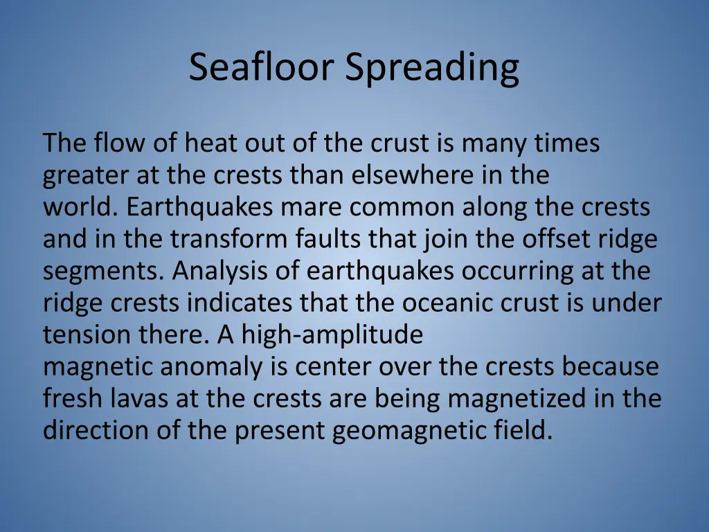 seafloor spreading 1