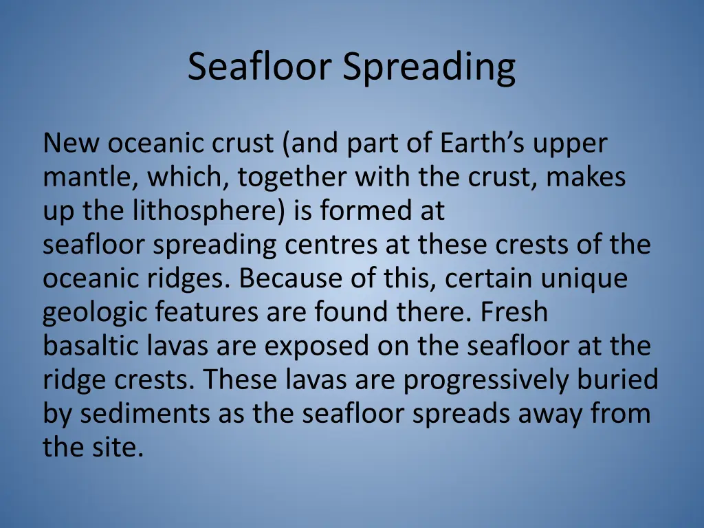 seafloor spreading