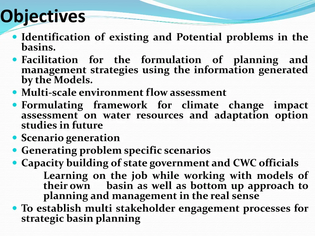 objectives identification of existing