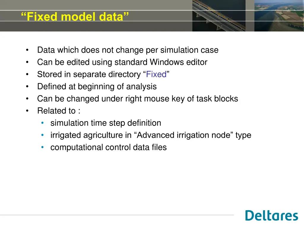 fixed model data