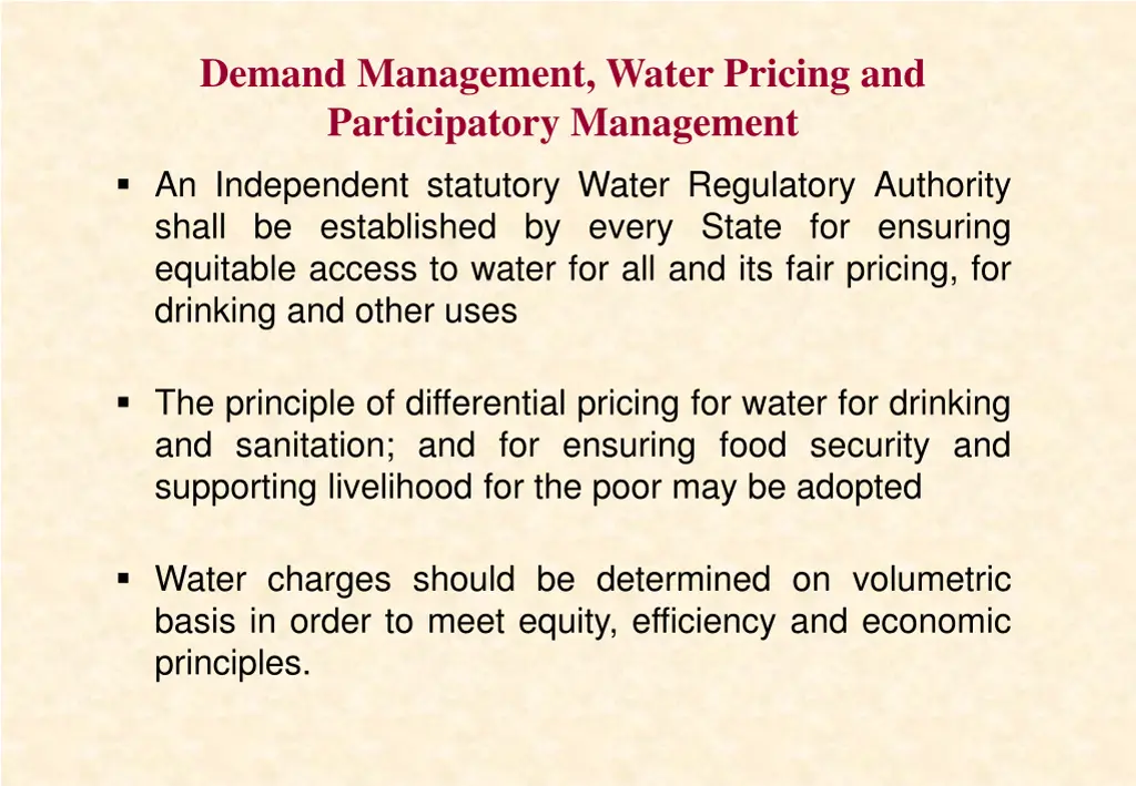 demand management water pricing and participatory