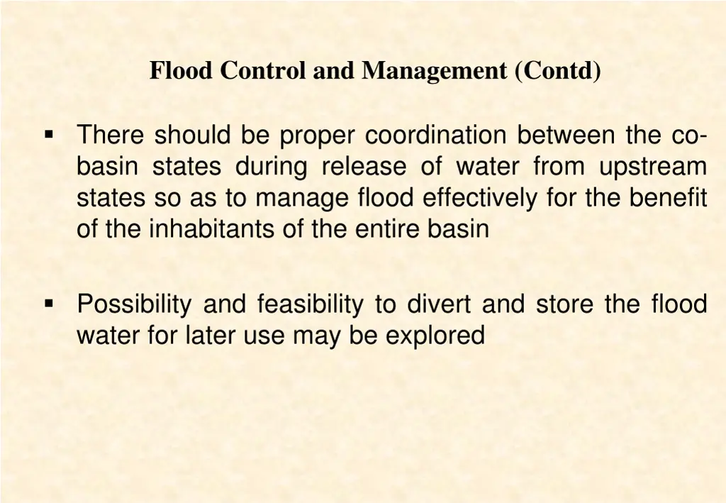 flood control and management contd