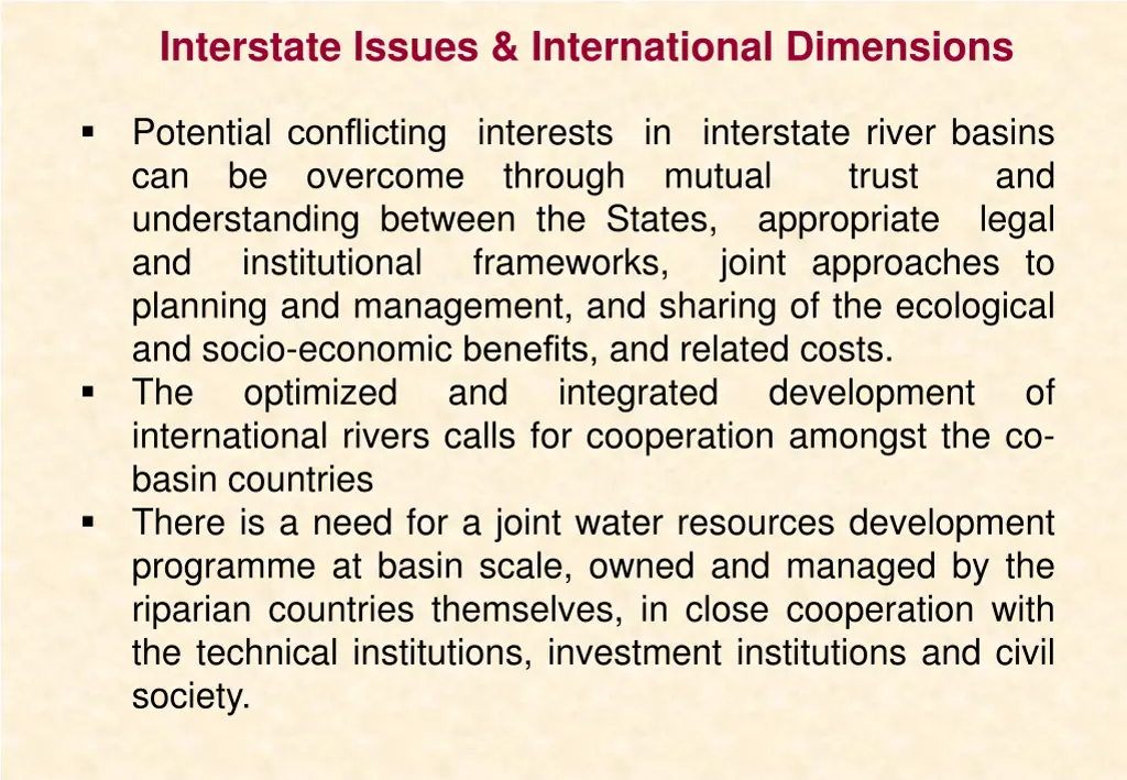 interstate issues international dimensions