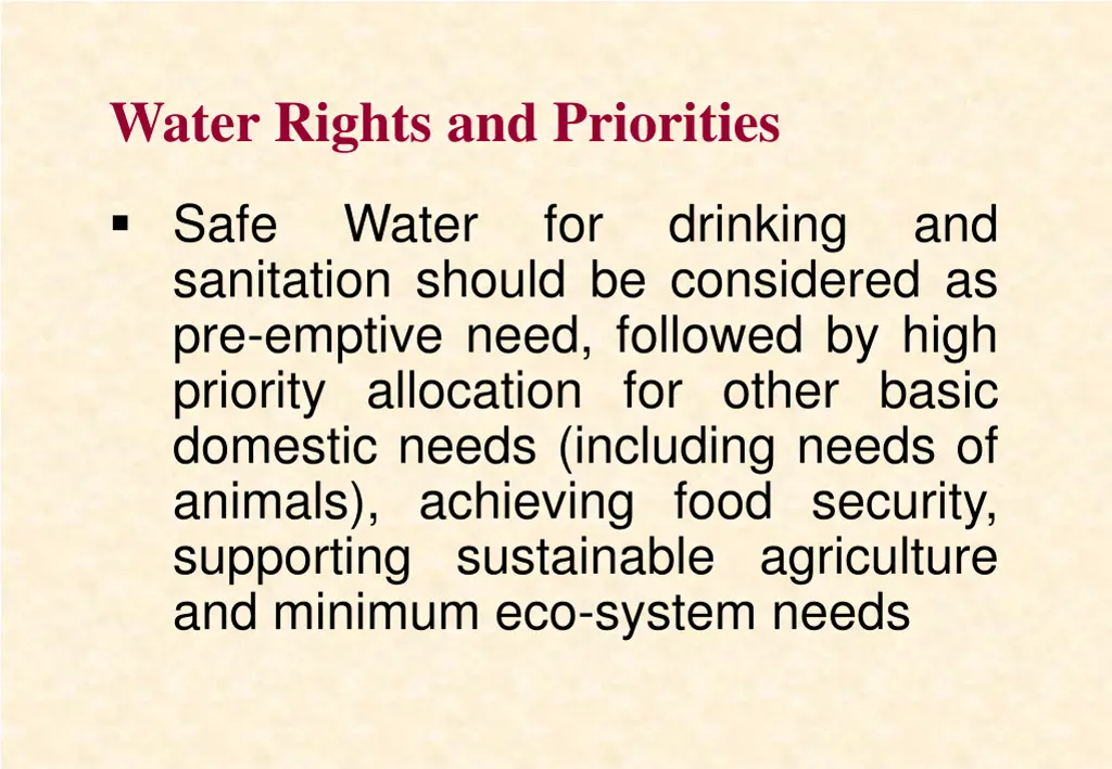 water rights and priorities