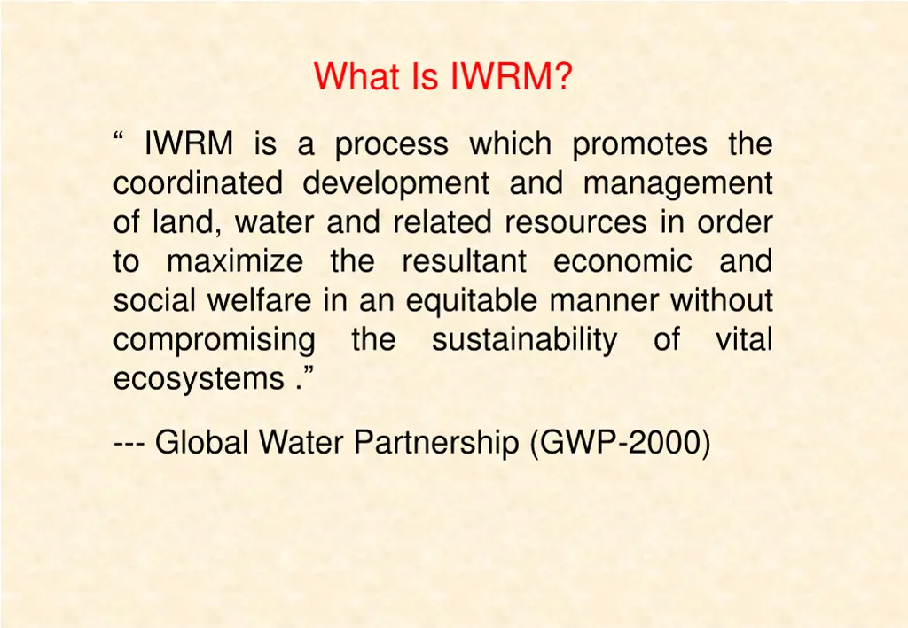 what is iwrm