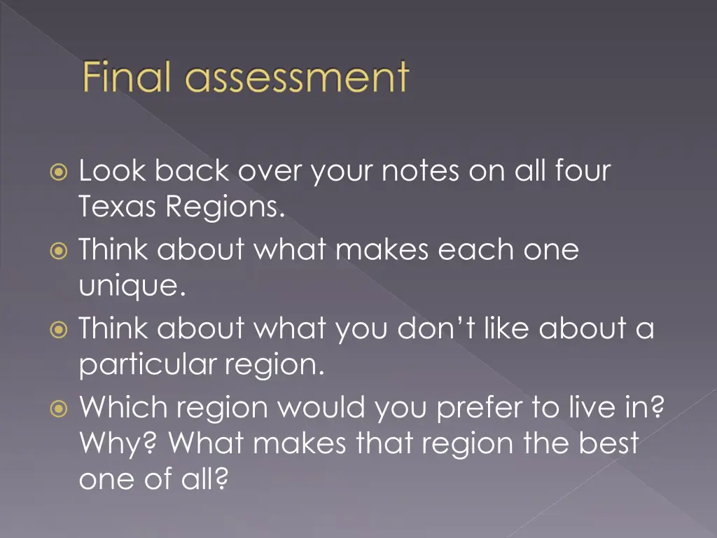 final assessment