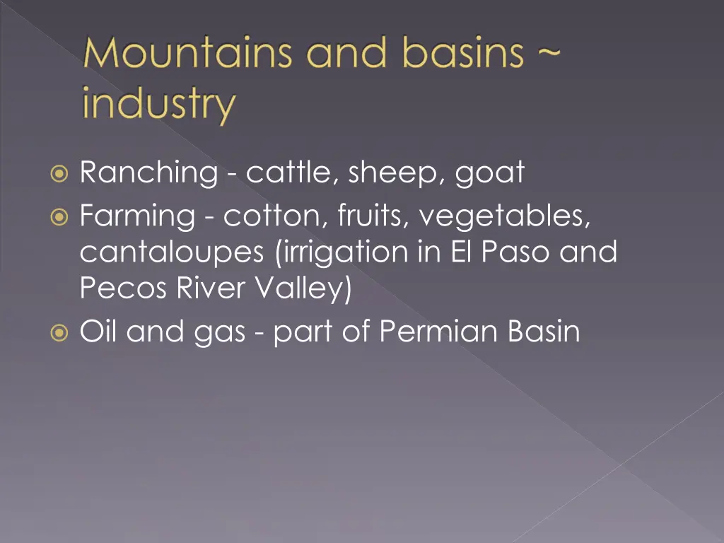 mountains and basins industry