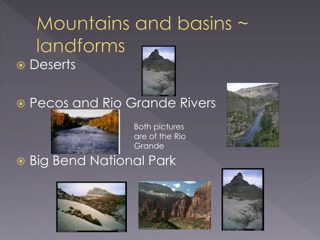 mountains and basins landforms deserts