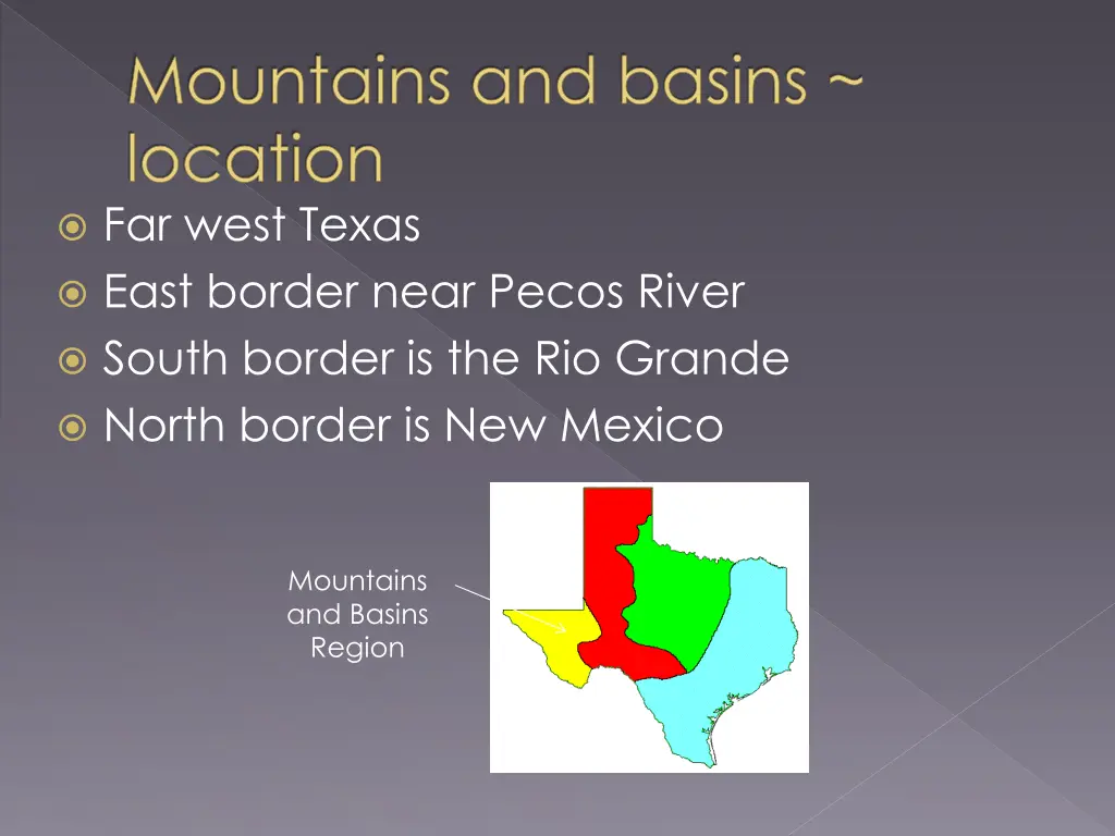 mountains and basins location far west texas east