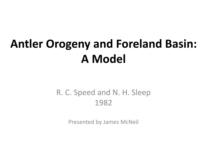 antler orogeny and foreland basin a model