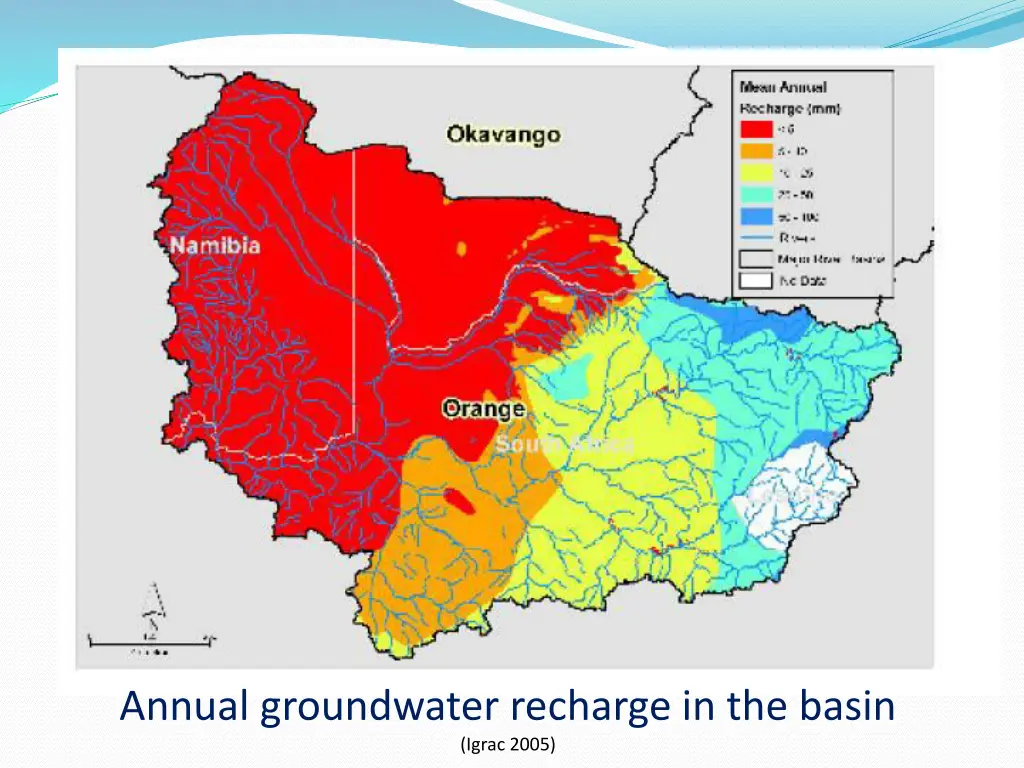 annual groundwater recharge in the basin igrac