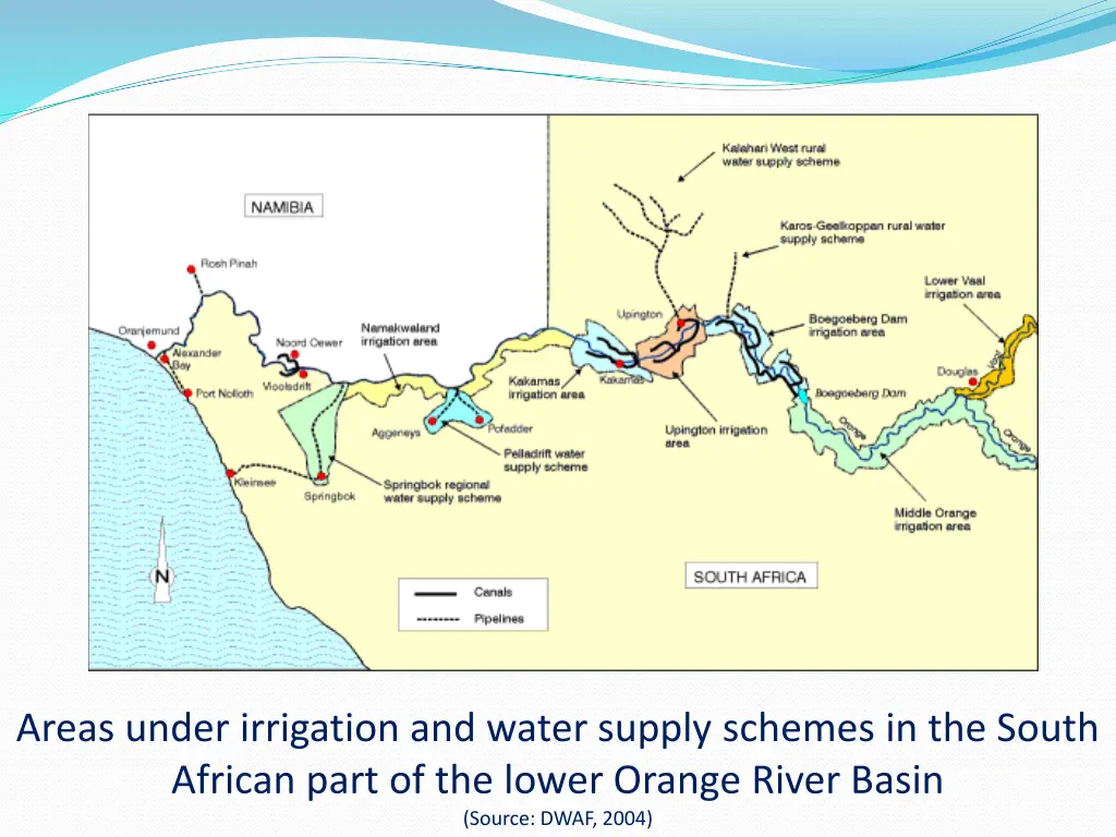 areas under irrigation and water supply schemes