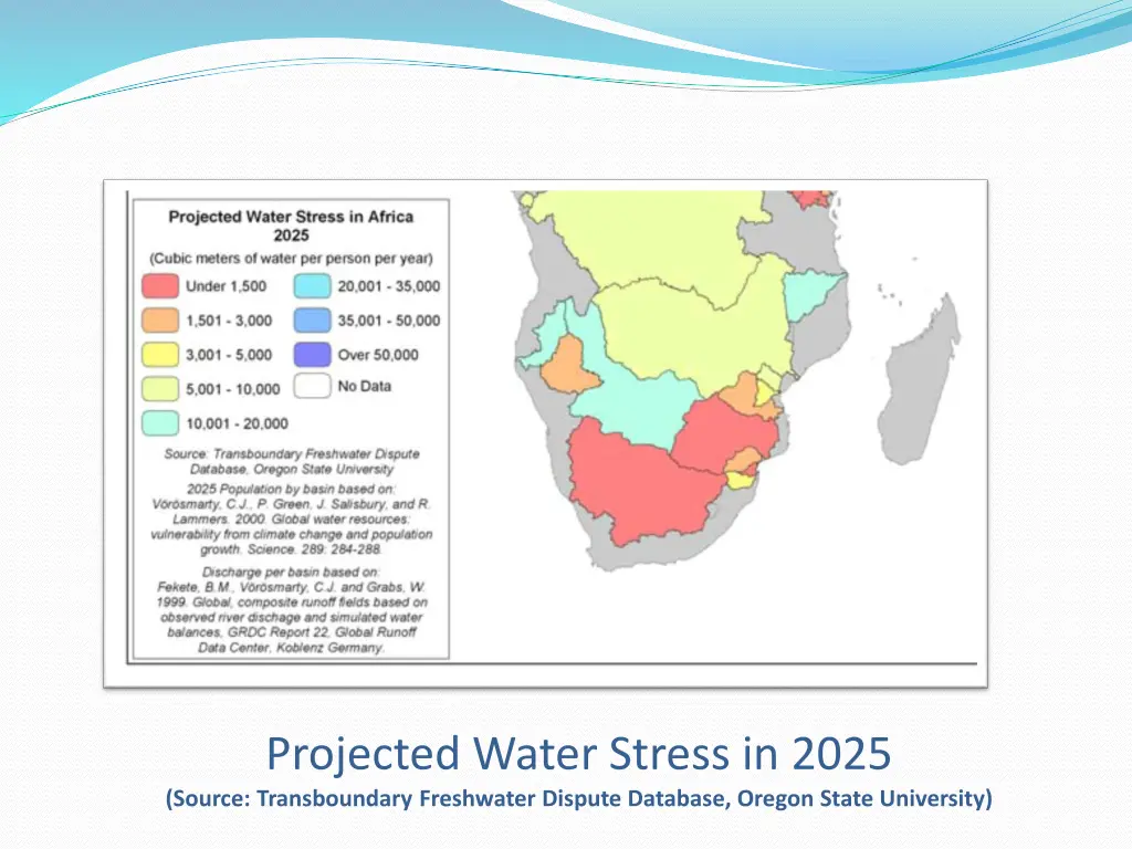 projected water stress in 2025 source