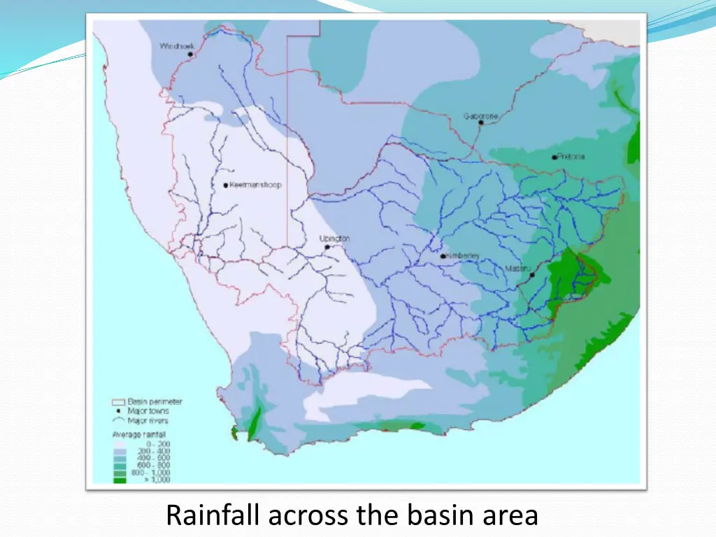 rainfall across the basin area