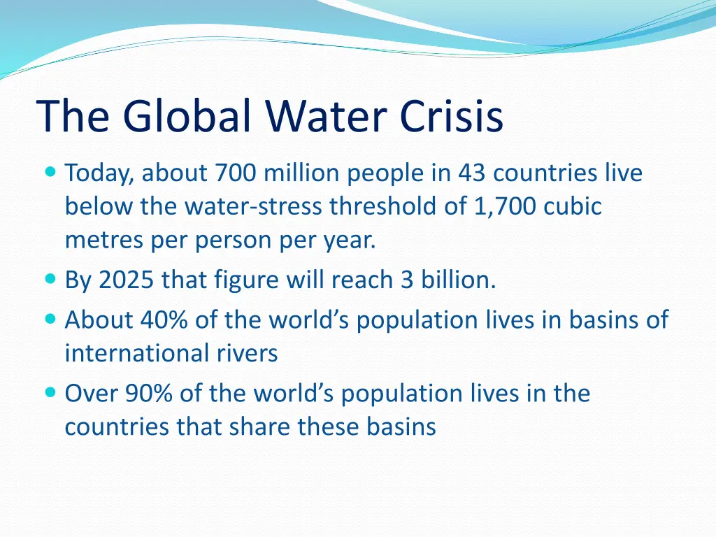 the global water crisis