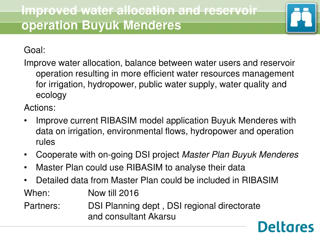 improved water allocation and reservoir operation