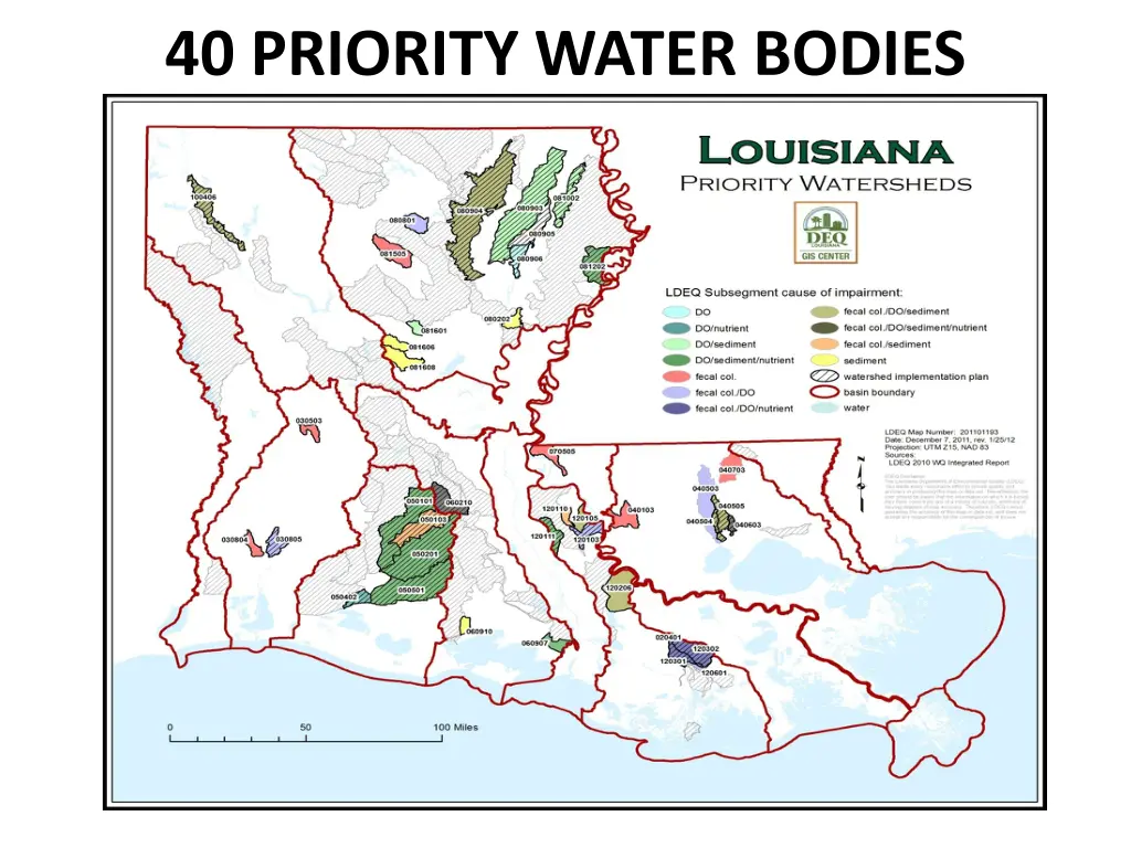 40 priority water bodies