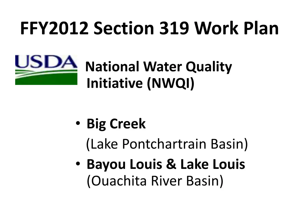 ffy2012 section 319 work plan