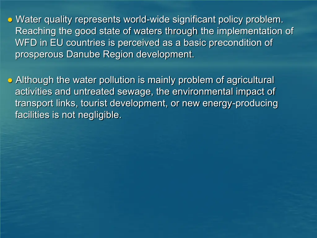 water quality represents world wide significant