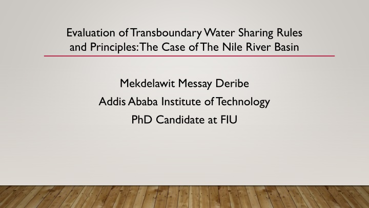 evaluation of transboundary water sharing rules