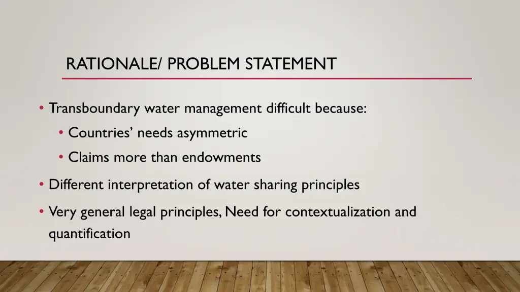 rationale problem statement