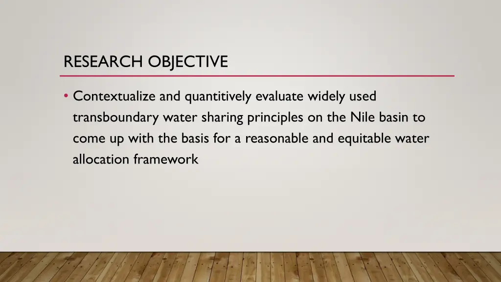 research objective